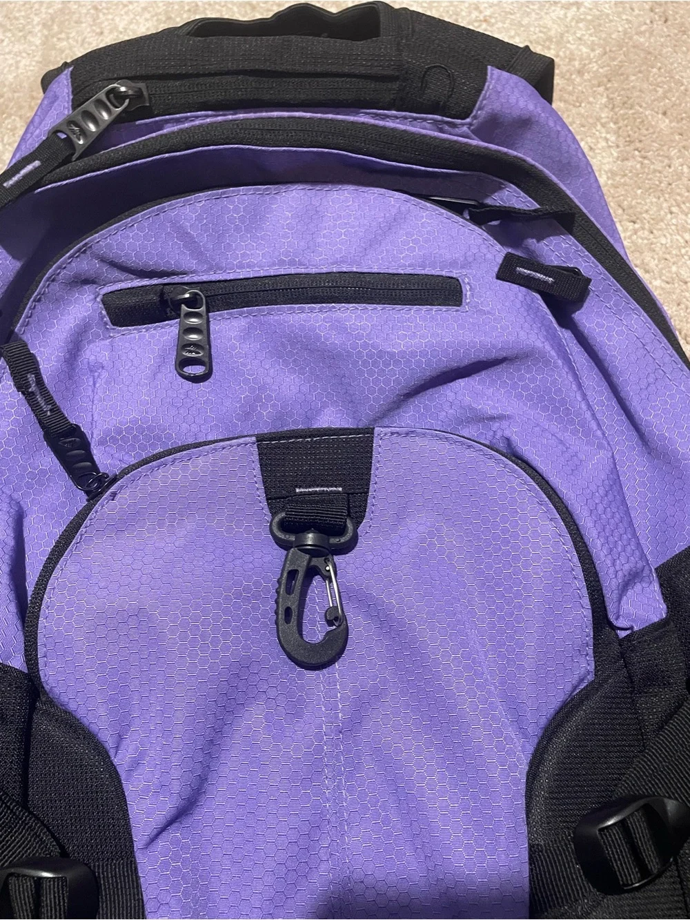 High Sierra Purple and Black Backpack - Durable Unisex Packpack w many pockets